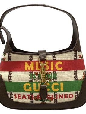 Gucci Shoulder Bag Jackie Small Hobo Ivory Dark Brown Multi Ebarrier&wgriffin